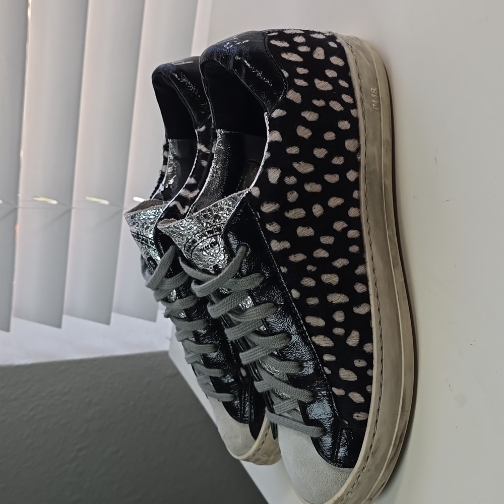 P448 Black and Silver Calf Patterned Sneakers - Picture 9 of 14